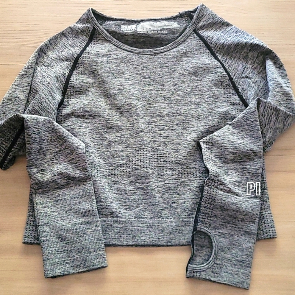 PINK Seamless Long Sleeve Crop
